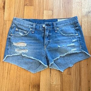 rag & bone Blue Distressed Jean Shorts